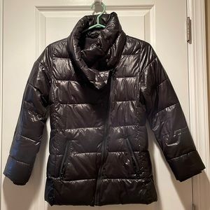 Gap Girls Black Moto Puffer Coat XL